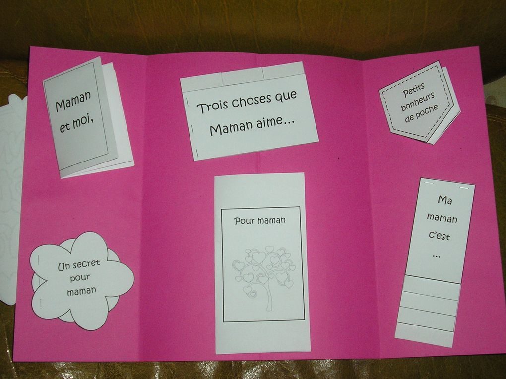 Lapbook ouvert montrant mini-livres, pochettes, languettes et rabats