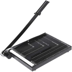 Voluker Massicot A4 – coupe-papier à levier, capacité 12 feuilles (A4, B5, A5, B6, B7), noir