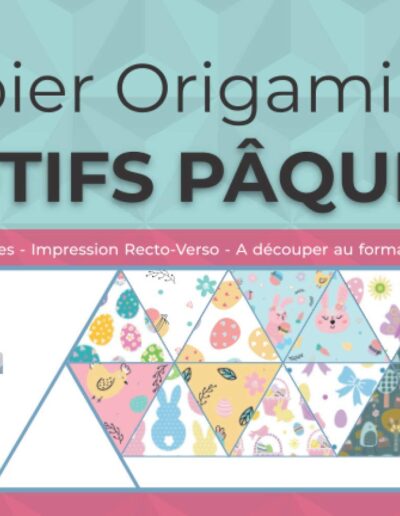 Papier Origami Motifs de Paques - Bloc de 30 feuilles 15x15 cm recto-verso, GinSan