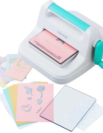VEVOR — Machine de découpe et gaufrage manuelle, kit scrapbooking (ouverture 160 mm / A5, 8 matrices, 10 feuilles cartonnées)