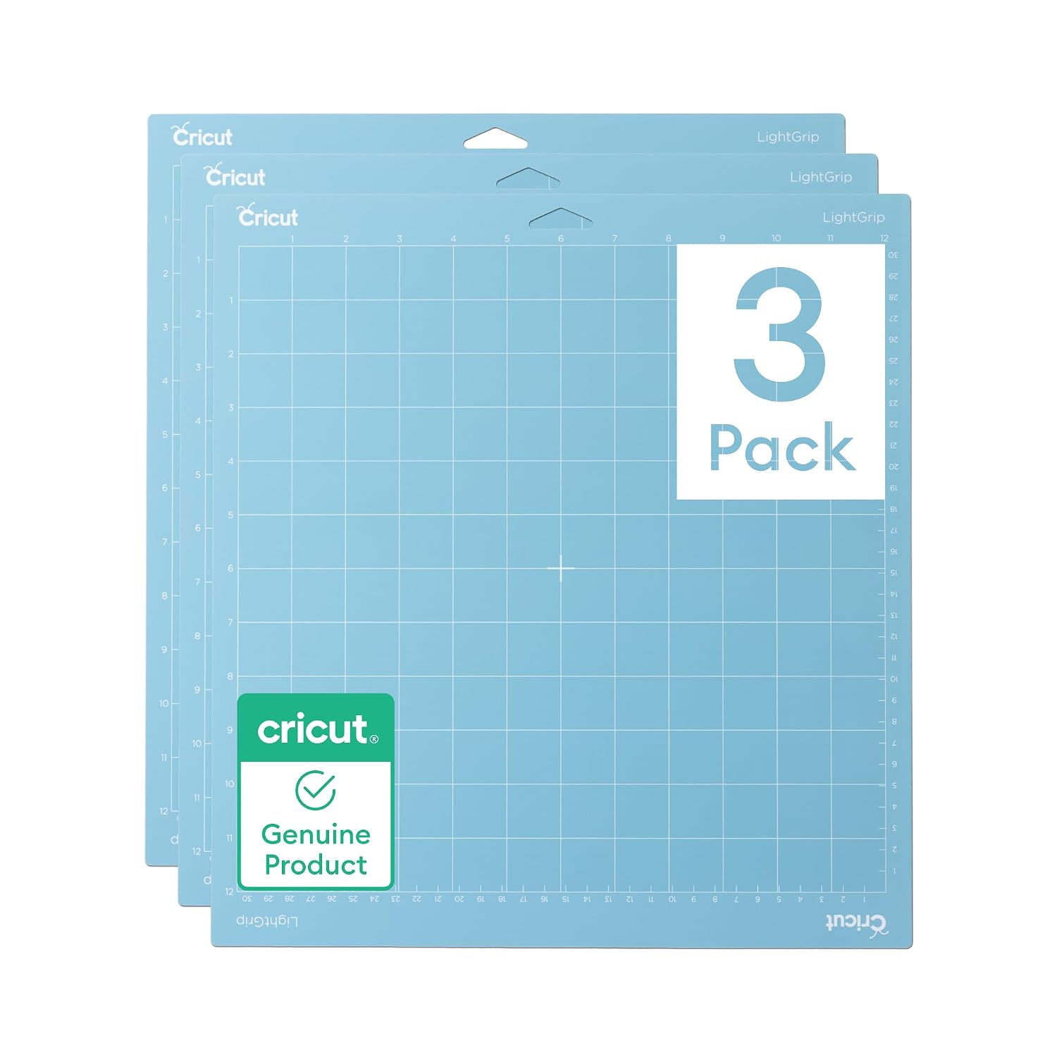 Cricut LightGrip — Tapis de découpe adhérence légère 30,5 × 30,5 cm (lot de 3)