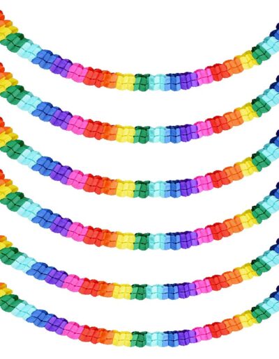 Guirlandes en papier GOIEHIR — Lot de 6, multicolores (motif trèfle), 29 cm