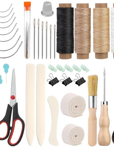 Wankon - Kit de reliure 41 pièces (plioirs, fil ciré, alênes, aiguilles)