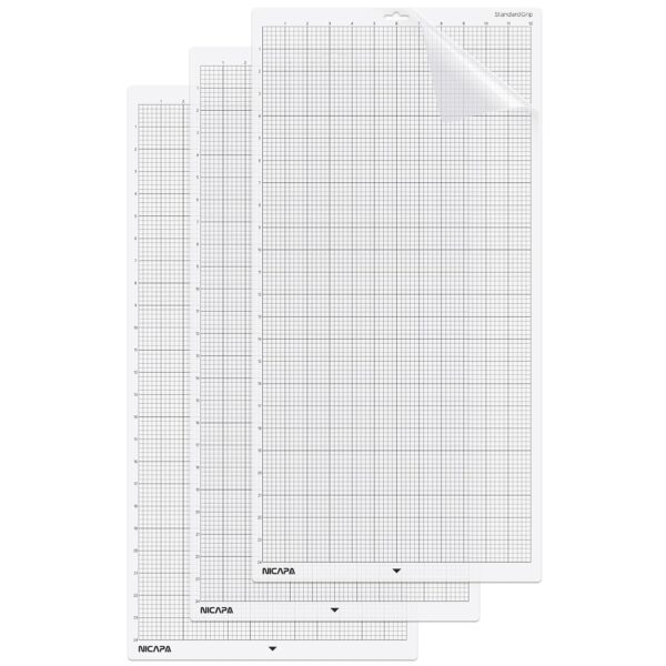 NICAPA StandardGrip – Tapis de découpe 30,5 x 61 cm pour Silhouette Cameo 4/3/2/1 (lot de 3)