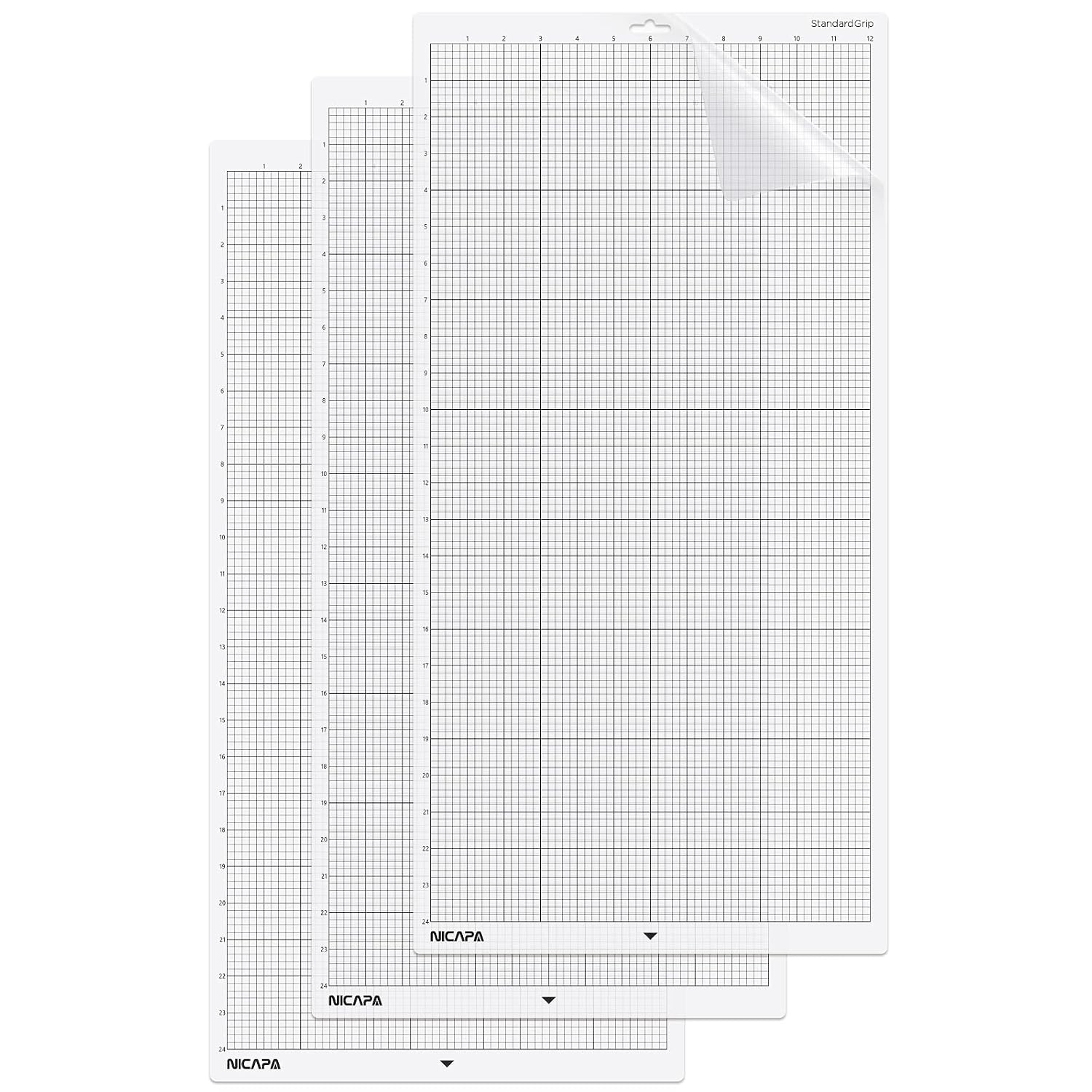 NICAPA StandardGrip – Tapis de découpe 30,5 x 61 cm pour Silhouette Cameo 4/3/2/1 (lot de 3)