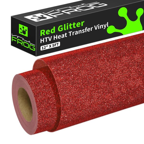 Vinyl Frog – Vinyle thermocollant pailleté en rouleau 25 x 152 cm (compatible Silhouette Cameo & Cricut)