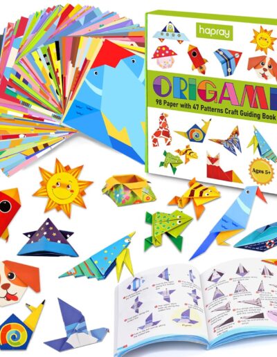hapray Kit d'origami enfant — 98 feuilles, 47 modèles, guide illustré