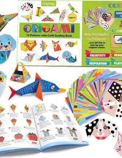 hapray kit origami enfant 144 feuilles avec livre guide