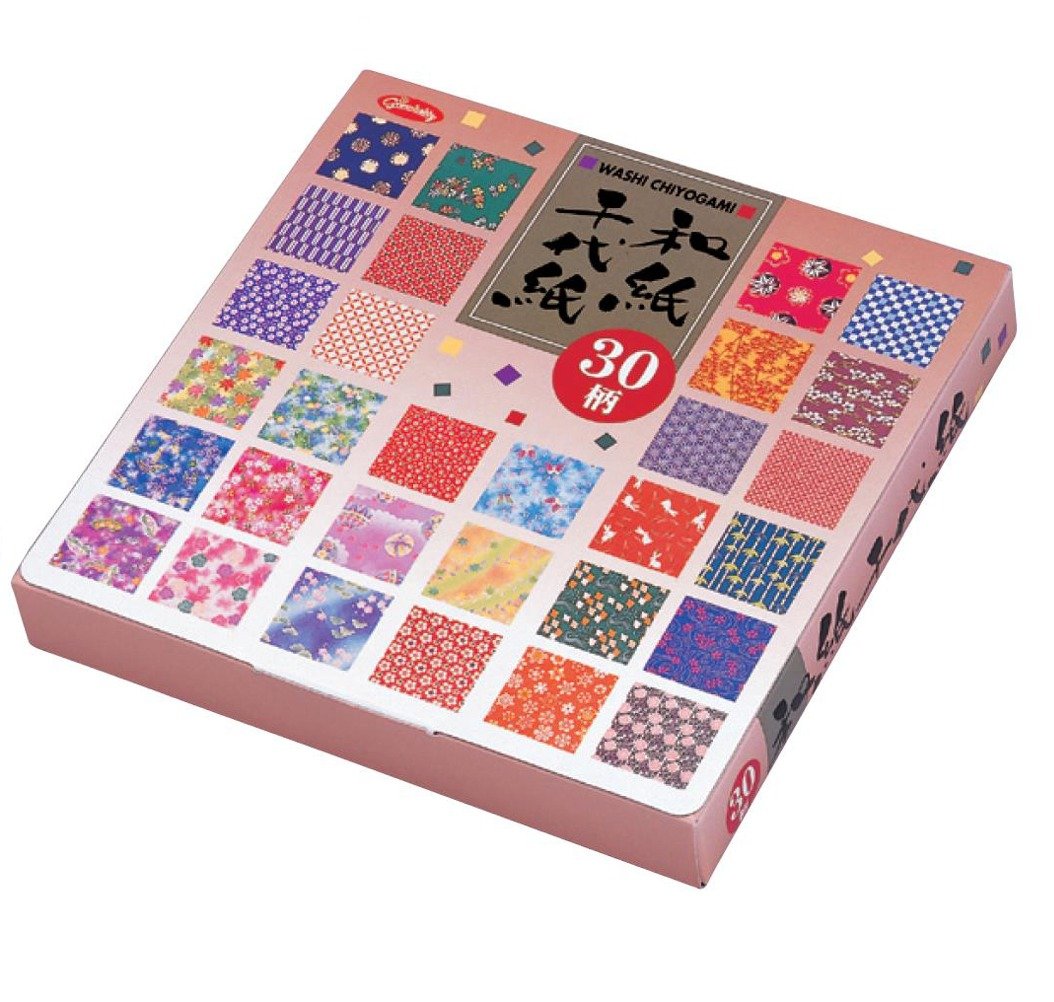 Papier Origami Washi Chiyogami — Coffret 150 feuilles 15 x 15 cm (30 motifs)