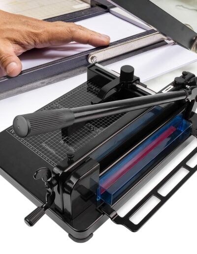 Massicot A4 Naturalpowev - Coupe-papier guillotine tout métal, capacité 500 feuilles, noir