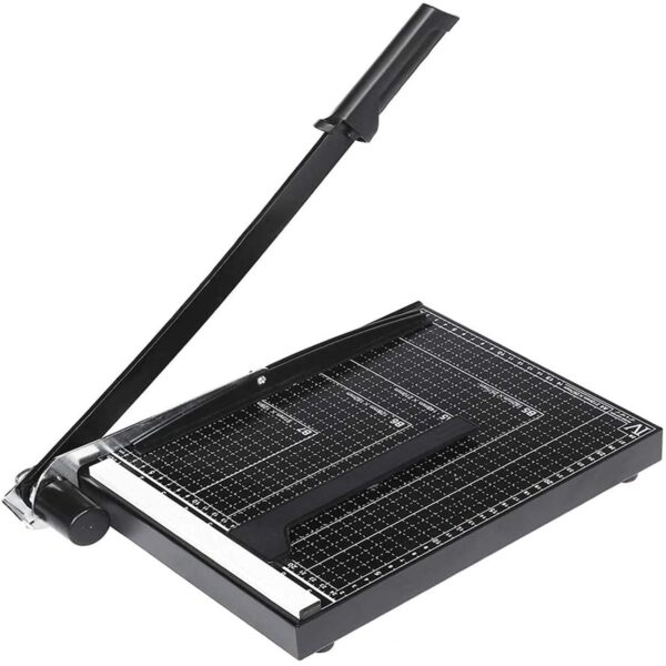 Voluker Massicot A4 – coupe-papier à levier, capacité 12 feuilles (A4, B5, A5, B6, B7), noir