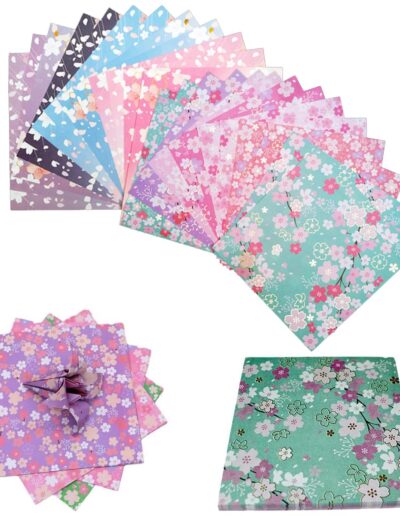 Papier Origami Fleurs de Cerisier — 120 feuilles double face 15 x 15 cm
