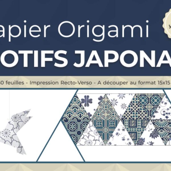 Papier Origami Motifs Japonais — Bloc de 30 feuilles 15 x 15 cm recto/verso