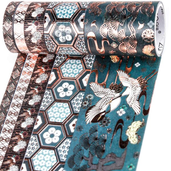 PuTwo Washi Tape — Lot de 5 rubans adhésifs décoratifs washi (8 à 50 mm) pour scrapbooking et journaling