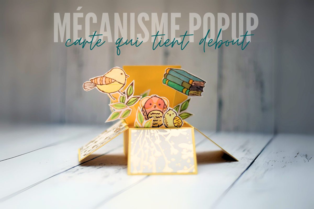 Schéma du mécanisme de carte pop-up boîte qui tient debout à l'ouverture