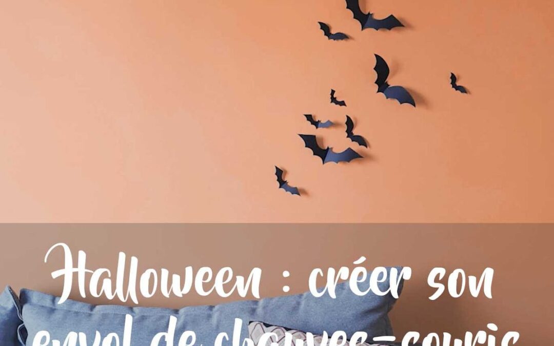 Mur de chauves-souris en papier noir pour une décoration d Halloween
