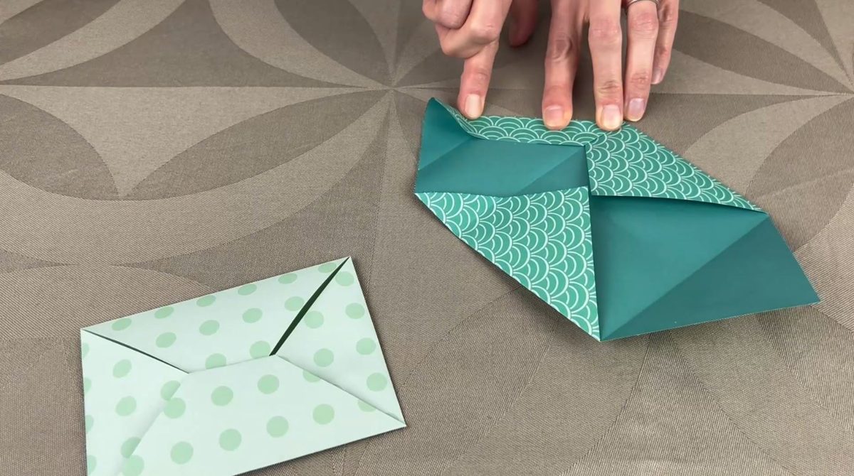 Schéma des étapes de pliage d une enveloppe en origami