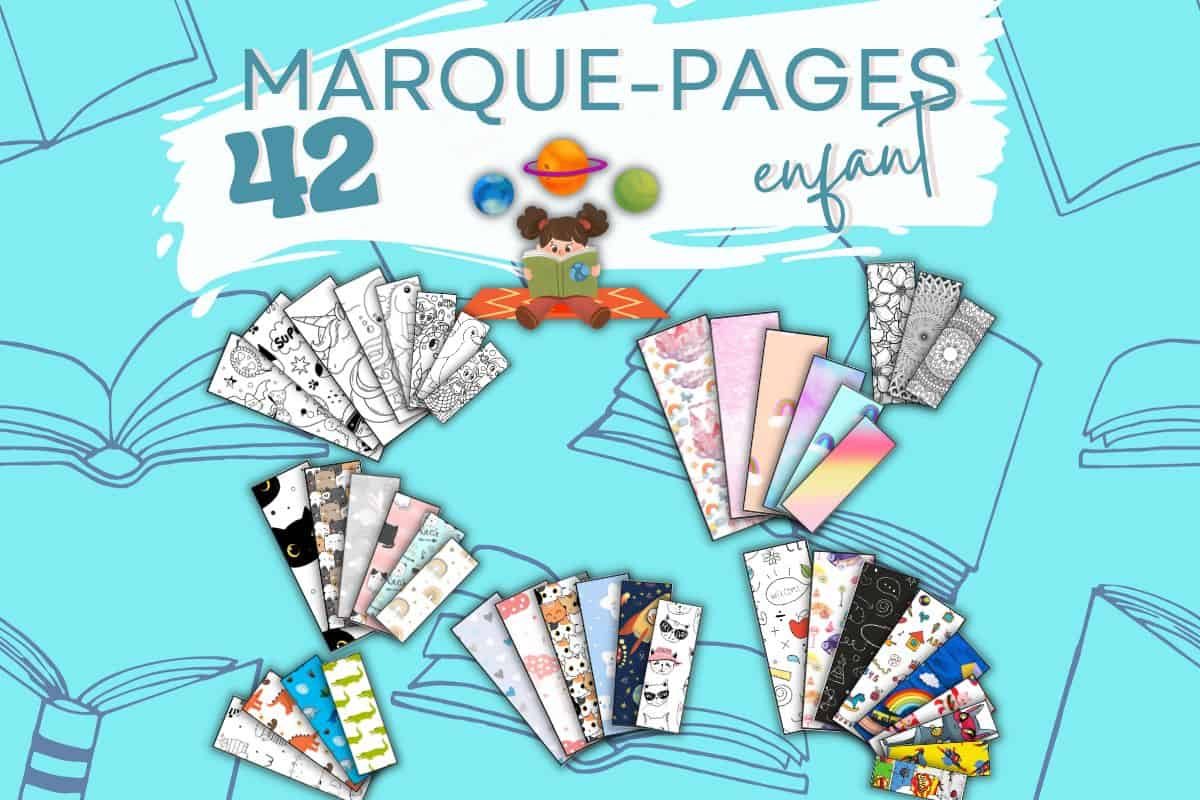 Sélection de marque-pages à imprimer colorés pour enfants