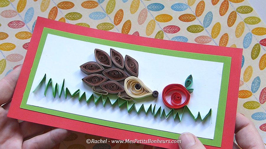 Petit hérisson réalisé en paperolles de quilling, idée déco ludique