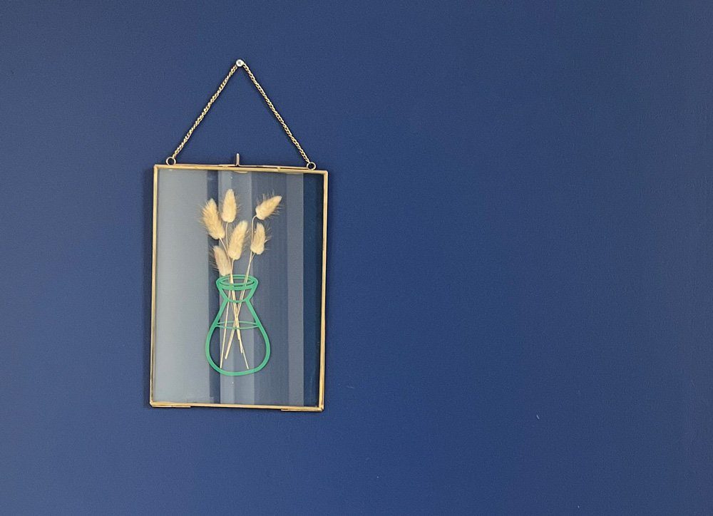 Vase décoratif en découpe papier réalisé à la Cricut avec un fichier SVG
