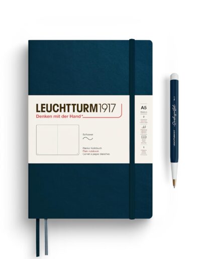 Leuchtturm1917 Carnet A5 Souple Deep Sea/Blanc – 123 pages numérotées