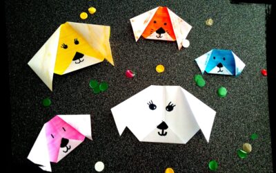Chien en origami : 2 méthodes faciles (tête de chien dès 4 ans et chien assis qui tient debout)