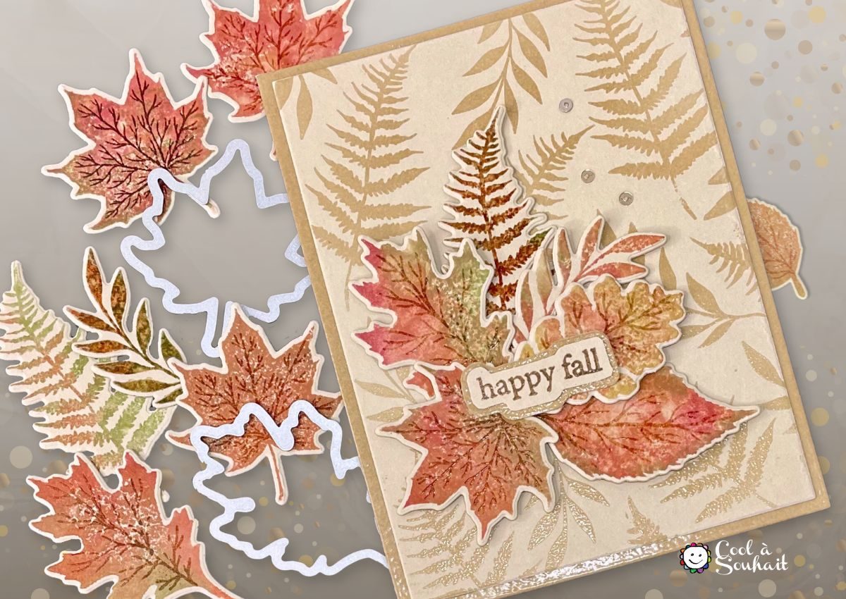 Cartes d'automne décorées de feuilles d'érable en papier découpé
