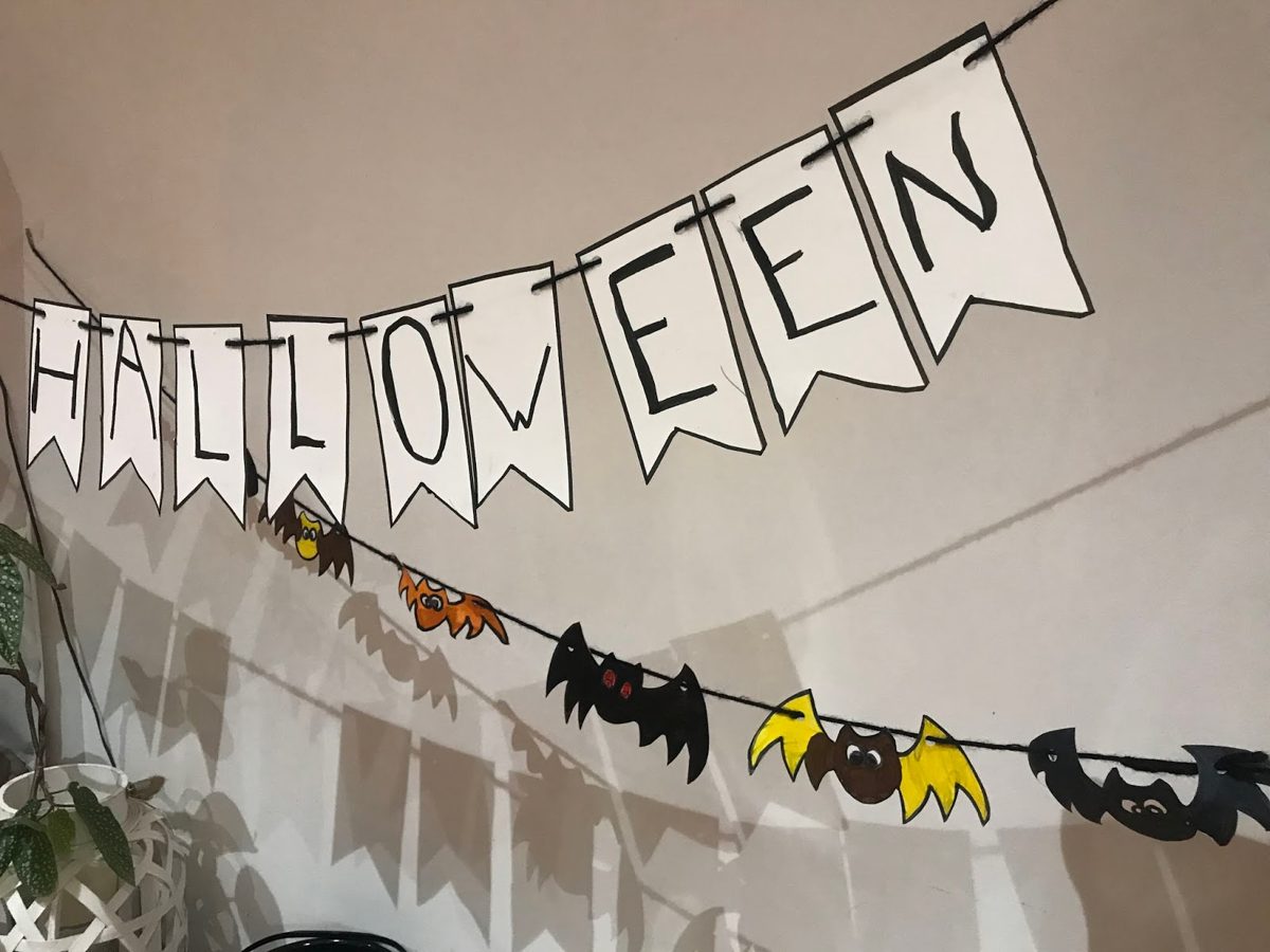 Guirlande de fanions HALLOWEEN en papier et guirlande de chauves-souris