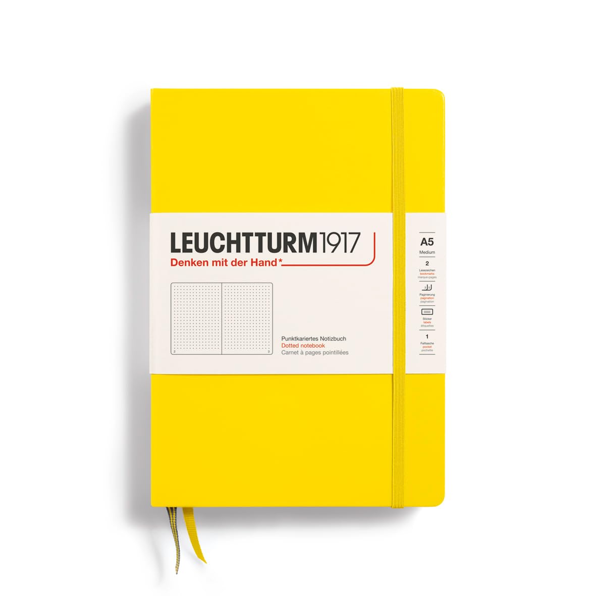 Carnet Leuchtturm1917 A5 pointillé 249 pages numérotées – Jaune citron