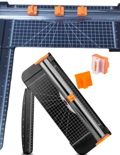 Massicot papier A4, coupe-papier titane avec règle latérale – pour scrapbooking, cartes et papier cartonné