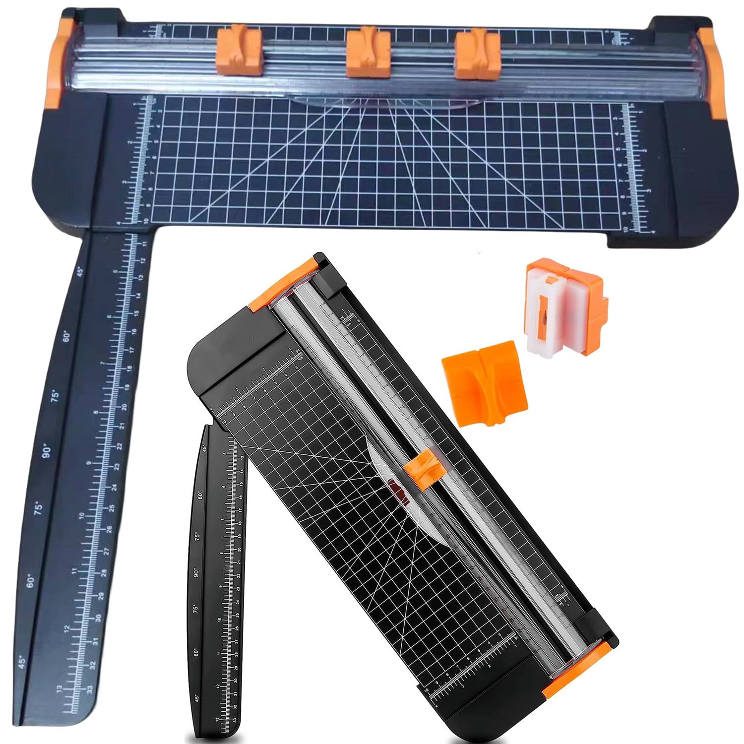Massicot papier A4, coupe-papier titane avec règle latérale – pour scrapbooking, cartes et papier cartonné