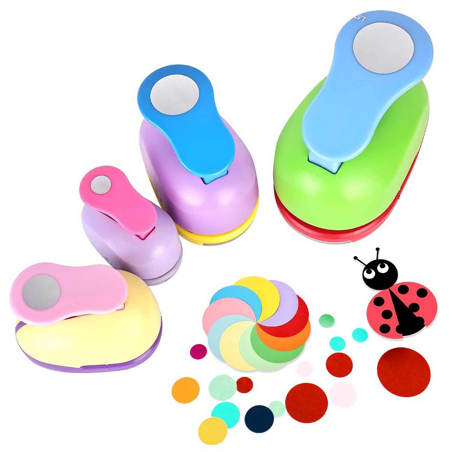 Lot de 4 perforatrices rondes en papier Vegena – 10, 15, 25 et 38 mm