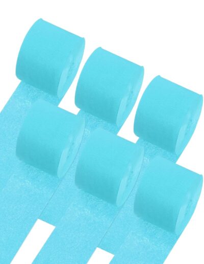 QUARKZMAN Guirlandes en papier crépon bleu clair – 6 rouleaux (150 m)