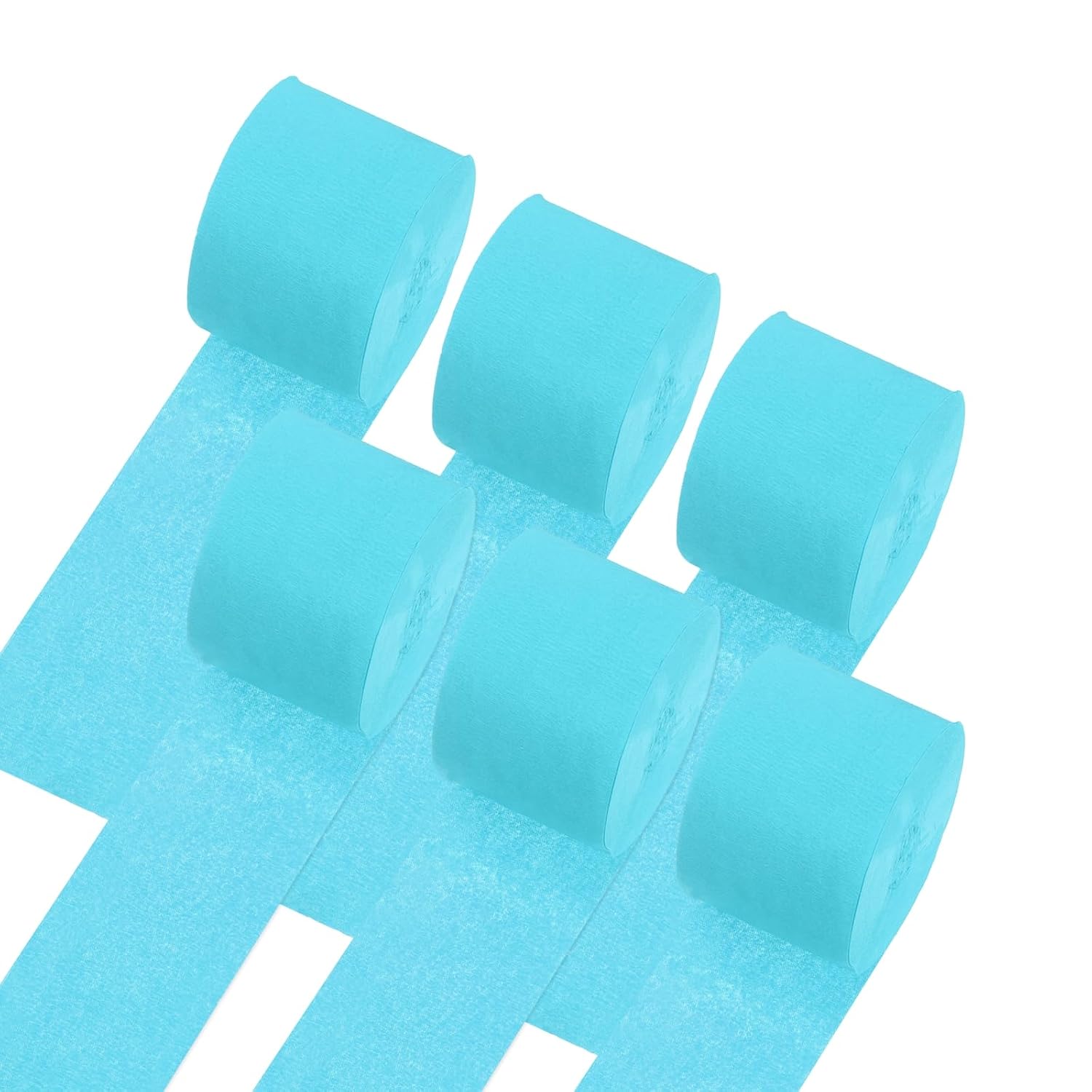 QUARKZMAN Guirlandes en papier crépon bleu clair – 6 rouleaux (150 m)
