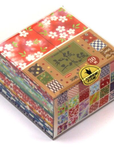 Coffret Papier Washi Chiyogami 360 Feuilles - 30 Motifs Assortis 7,5 cm