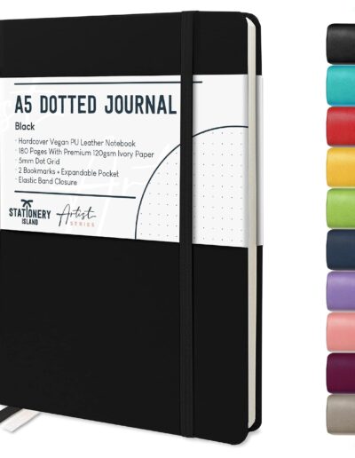 Stationery Island Carnet de Notes A5 Pointillé Turquoise – Bullet Journal Relié Cartonné, 180 Pages, Papier 120 g/m²