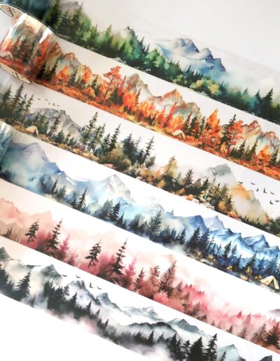 Washi tape scrapbooking 6 rouleaux motifs forêt