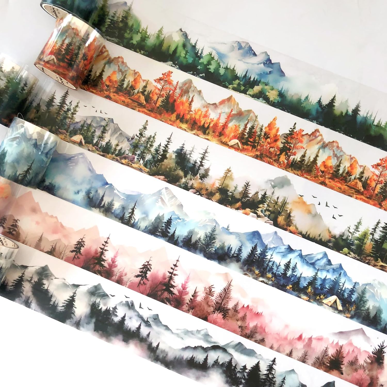 Washi tape scrapbooking 6 rouleaux motifs forêt