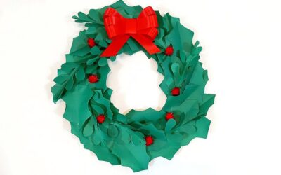 Couronne de Noël en papier : 3 méthodes faciles pas à pas (houx, sapins et rosaces)